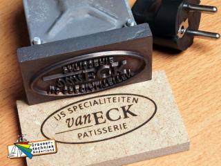 Voorbeeld brandstempel 70x35mm tbv voedingsindustrie